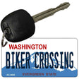 Biker Crossing Washington Novelty Metal Key Chain KC-8680