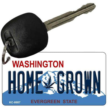 Home Grown Washington State License Plate Novelty Metal Key Chain KC-8687