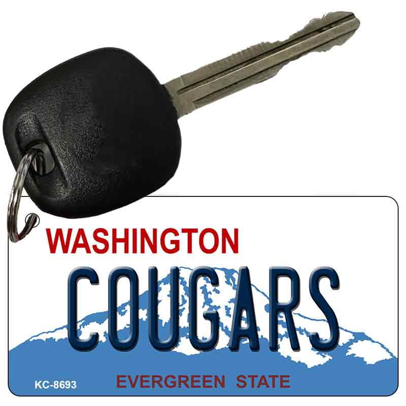 Cougars Washington State License Plate Novelty Metal Key Chain KC-8693