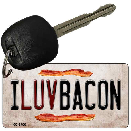 I Luv Bacon Novelty Metal Key Chain KC-8700