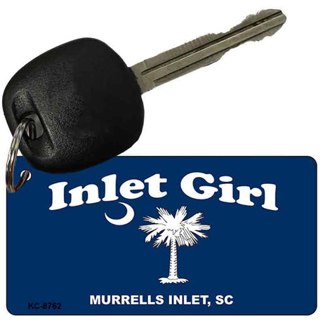 Inlet Girl Blue Flag Novelty Metal Key Chain KC-8762