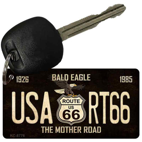 Bald Eagle Route 66 Novelty Metal Key Chain KC-8776