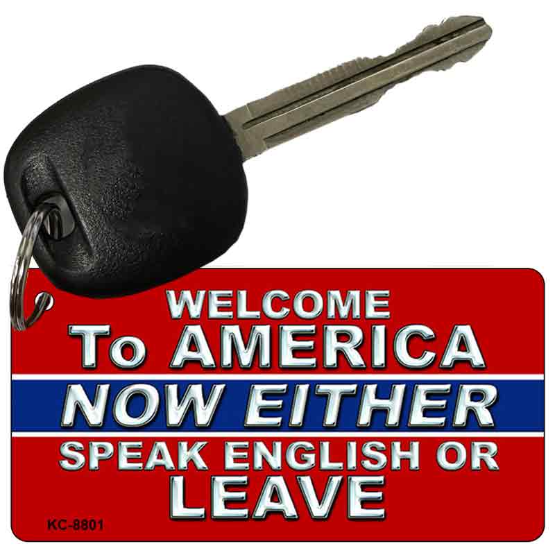 Speak English Or Leave Novelty Metal Key Chain KC-8801