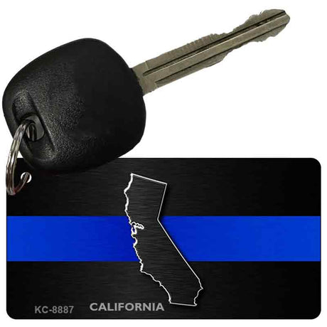 California Thin Blue Line Novelty Metal Key Chain KC-8887