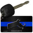 Massachusetts Thin Blue Line Novelty Metal Key Chain KC-8903