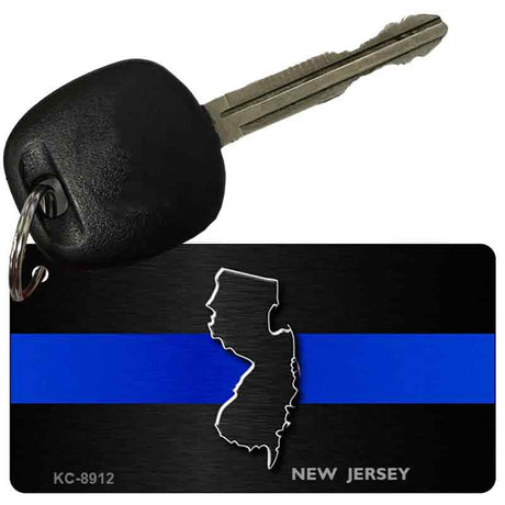 New Jersey Thin Blue Line Novelty Metal Key Chain KC-8912