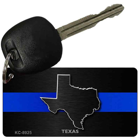 Texas Thin Blue Line Novelty Metal Key Chain KC-8925