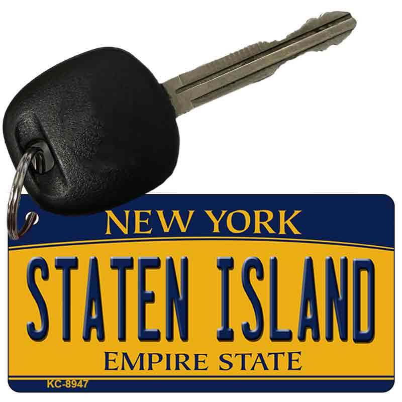 Staten Island New York State License Plate Tag Key Chain KC-8947