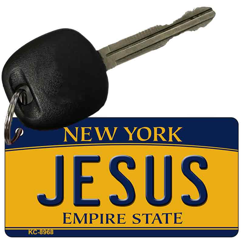 Jesus New York State License Plate Tag Key Chain KC-8968