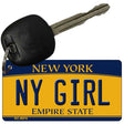 NY Girl New York State License Plate Tag Key Chain KC-8974