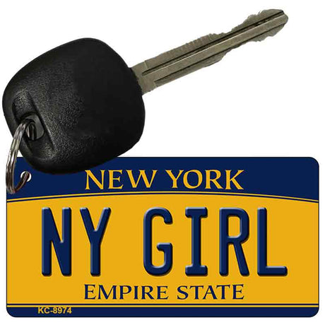 NY Girl New York State License Plate Tag Key Chain KC-8974