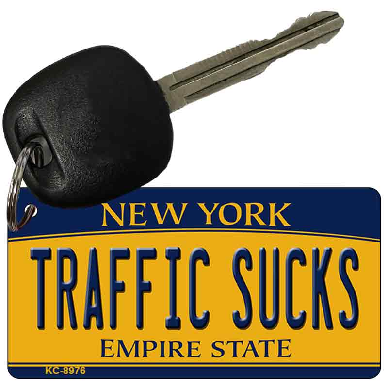 Traffic Sucks New York State License Plate Tag Key Chain KC-8976