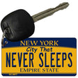 Never Sleeps New York State License Plate Tag Key Chain KC-8977