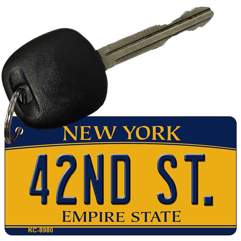 42nd St New York State License Plate Tag Key Chain KC-8980