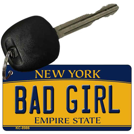 Bad Girl New York State License Plate Tag Key Chain KC-8986