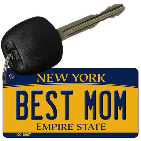 Best Mom New York State License Plate Tag Key Chain KC-8987