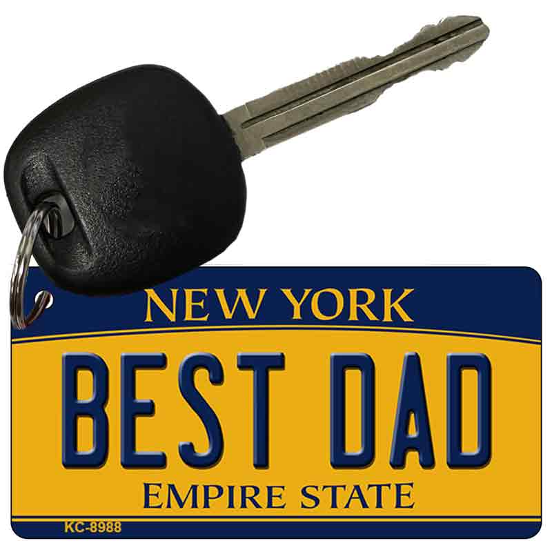 Best Dad New York State License Plate Tag Key Chain KC-8988