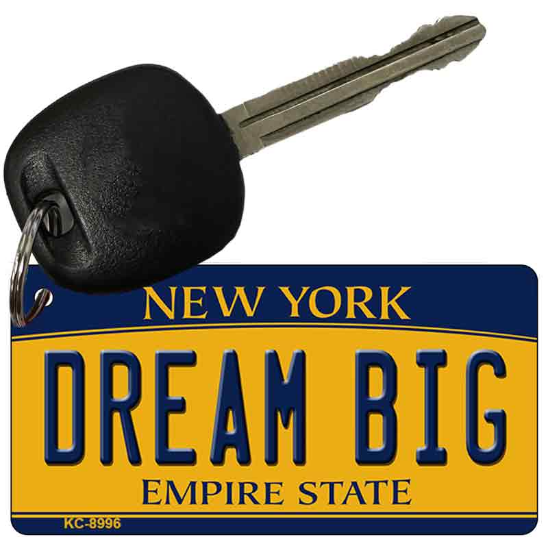 Dream Big New York State License Plate Tag Key Chain KC-8996