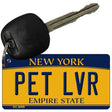 Pet LVR New York State License Plate Tag Key Chain KC-8999