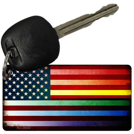 American Flag Rainbow Novelty Metal Key Chain KC-9002