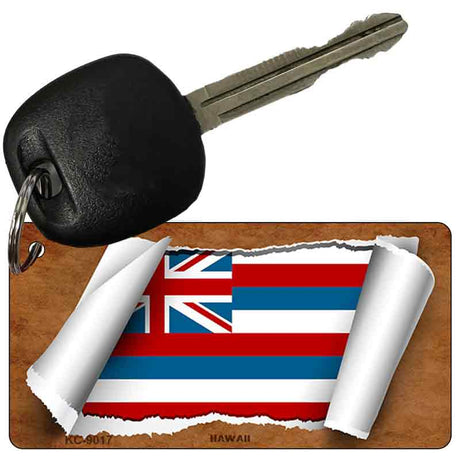 Hawaii Flag Scroll Novelty Aluminum Key Chain KC-9017