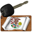 Illinois Flag Scroll Novelty Aluminum Key Chain KC-9019