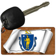 Massachusetts Flag Scroll Novelty Aluminum Key Chain KC-9027