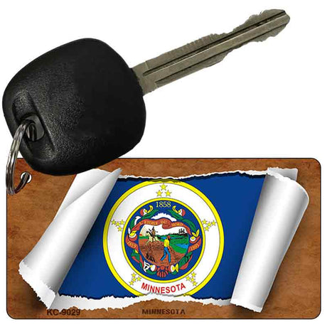 Minnesota Flag Scroll Novelty Aluminum Key Chain KC-9029