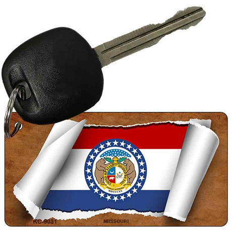 Missouri Flag Scroll Novelty Aluminum Key Chain KC-9031