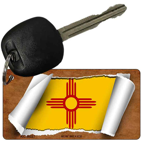 New Mexico Flag Scroll Novelty Aluminum Key Chain KC-9037