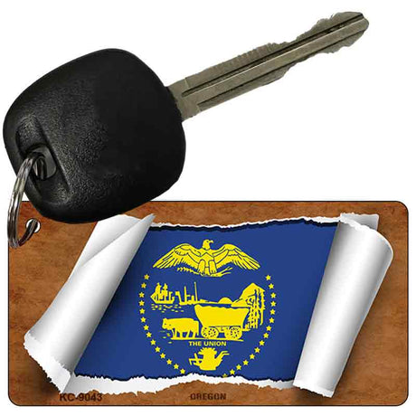 Oregon Flag Scroll Novelty Aluminum Key Chain KC-9043