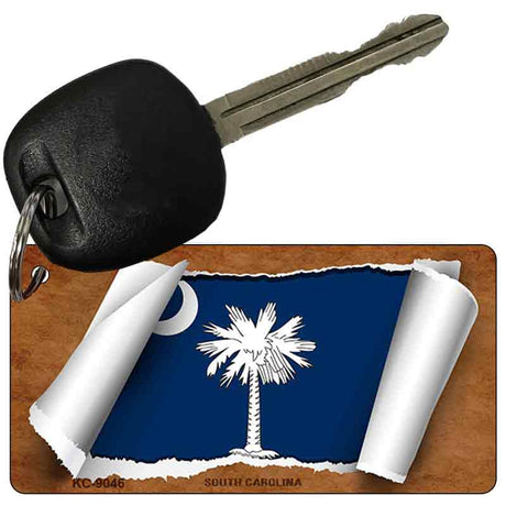 South Carolina Flag Scroll Novelty Aluminum Key Chain KC-9046