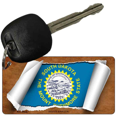 South Dakota Flag Scroll Novelty Aluminum Key Chain KC-9047