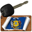 Wisconsin Flag Scroll Novelty Aluminum Key Chain KC-9055