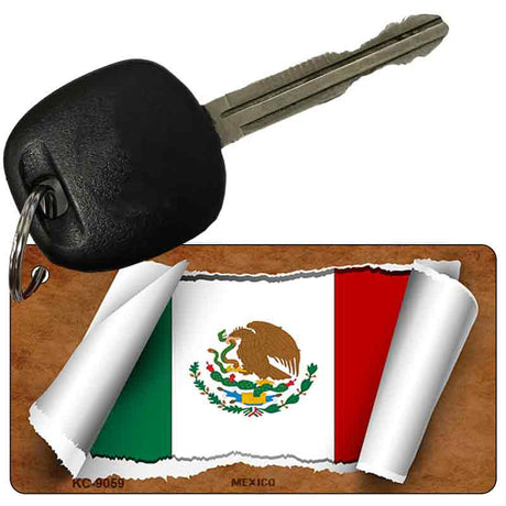 Mexico Flag Scroll Novelty Aluminum Key Chain KC-9059