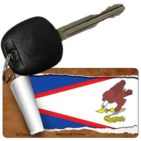 American Samoa Flag Scroll Novelty Aluminum Key Chain KC-9060