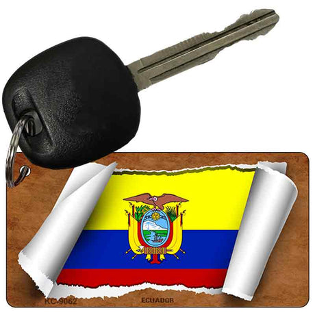 Ecuador Flag Scroll Novelty Aluminum Key Chain KC-9062