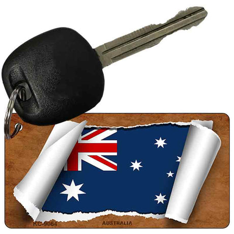 Australia Flag Scroll Novelty Aluminum Key Chain KC-9064