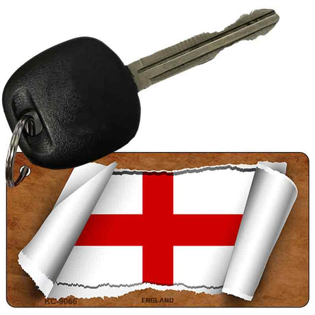 England Flag Scroll Novelty Aluminum Key Chain KC-9066