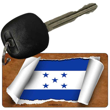 Honduras Flag Scroll Novelty Aluminum Key Chain KC-9077