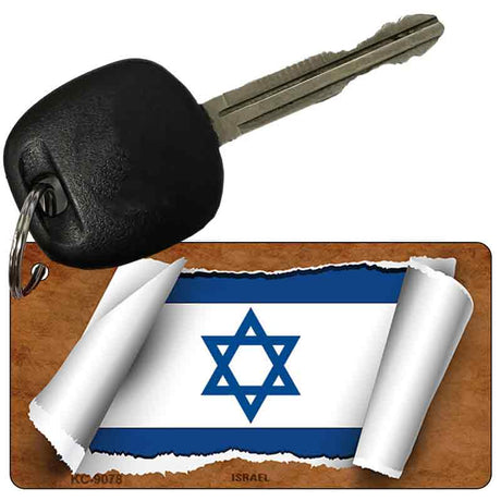 Israel Flag Scroll Novelty Aluminum Key Chain KC-9078