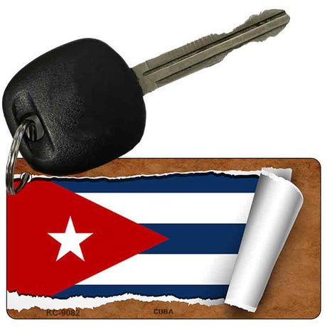 Cuba Flag Scroll Novelty Aluminum Key Chain KC-9082