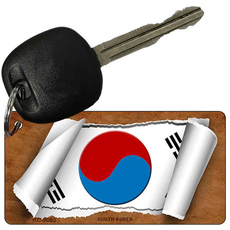 South Korea Flag Scroll Novelty Aluminum Key Chain KC-9085