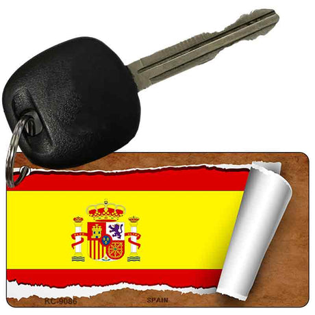 Spain Flag Scroll Novelty Aluminum Key Chain KC-9086