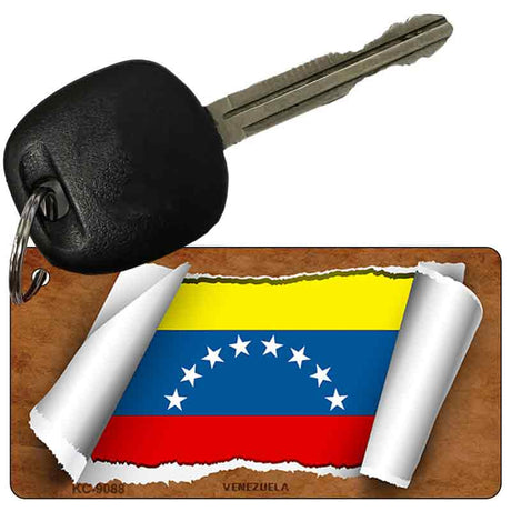 Venezuela Flag Scroll Novelty Aluminum Key Chain KC-9088