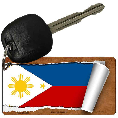 Philippines Flag Scroll Novelty Aluminum Key Chain KC-9089