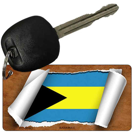 Bahamas Flag Scroll Novelty Aluminum Key Chain KC-9093