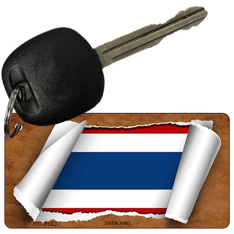 Thailand Flag Scroll Novelty Aluminum Key Chain KC-9103