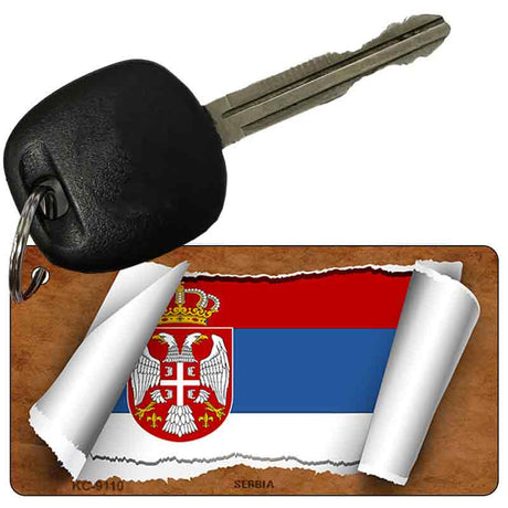 Serbia/Eagle Flag Scroll Novelty Aluminum Key Chain KC-9110