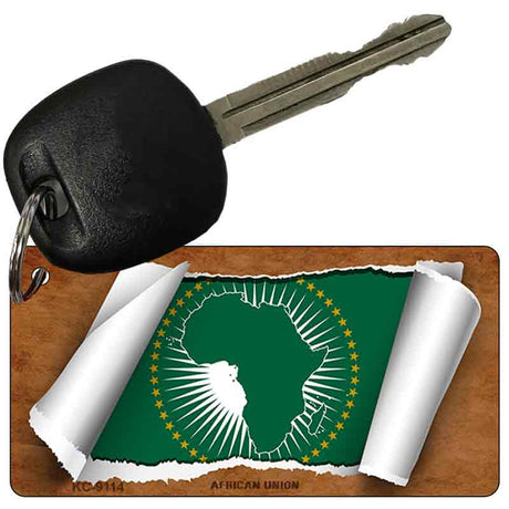 African Union Flag Scroll Novelty Aluminum Key Chain KC-9114